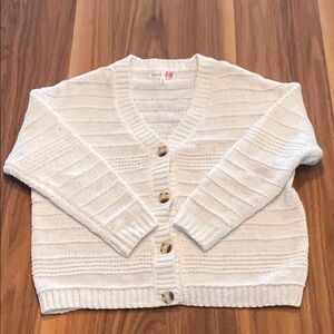 Cozy White Cardigan Sweater. Worn one time. Size Small.